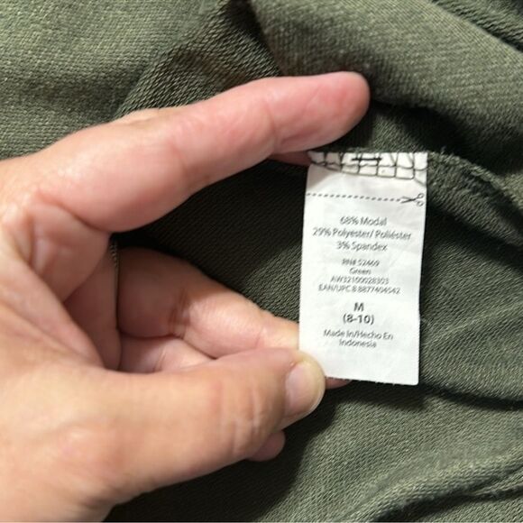 Athletic Works M Camo Green Funnel Neck Lightweight Terrycloth Interior Hoodie - Picture 11 of 12